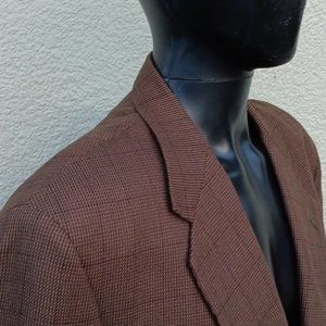RBM BRAND  MEN'S VINTAGE LAMBSWOOL/CASHMERE BLEND LUXURY CHECK BLAZER (USA)